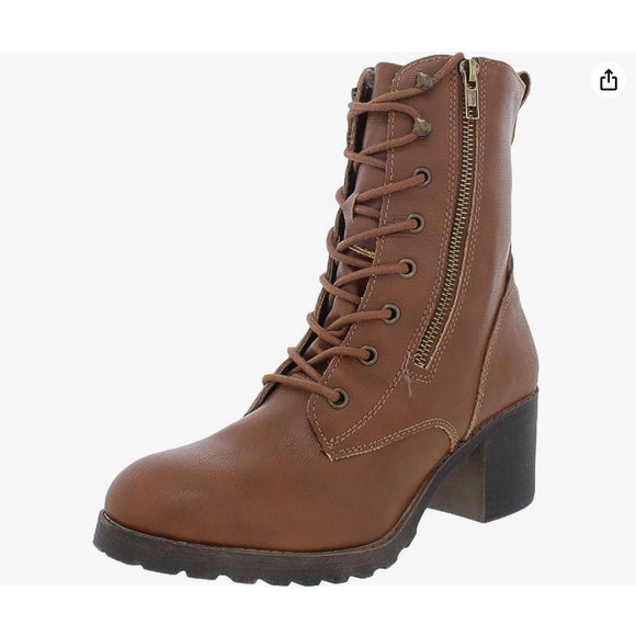 Sun + Stone Sloanie‎ Lace-Up Lug Sole Hiker Booties Sz 7.5 in Tan New Wit… - Picture 1 of 6
